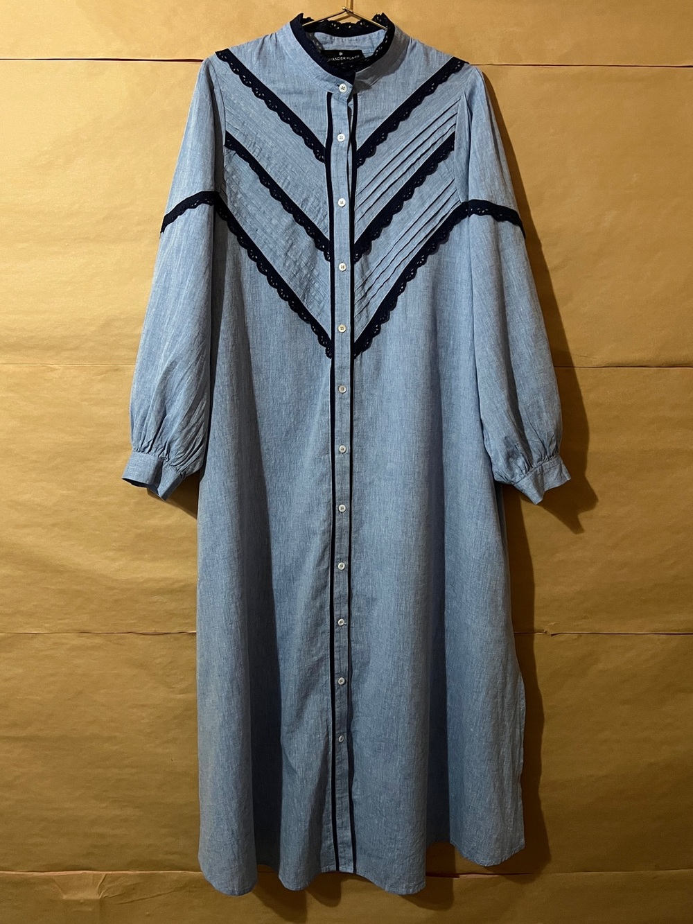 Tuckernuck | NWOT Pomander Place Jolene Maxi Dress Chambray Frock Button Size XL